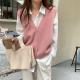 V-neck Sleeveless Solid-color Sweater Vest Small Cardigan