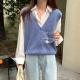 V-neck Sleeveless Solid-color Sweater Vest Small Cardigan