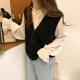 V-neck Sleeveless Solid-color Sweater Vest Small Cardigan