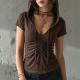 Cropped Hugging American Style Vintage Spicy Girl Top