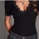 Designer Crochet T-shirt Elegant Slim-fit Versatile And Figure-flattering