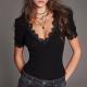 Designer Crochet T-shirt Elegant Slim-fit Versatile And Figure-flattering