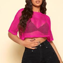 Mesh Casual T-shirt Trendy Sexy Top In European And American Style