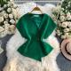 Niche-design Irregular Fashion Single-button Waist-cinching V-neck Top