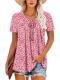 V-neck Lace-up Printed Womens Casual Sexy Top