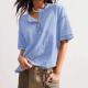 Chic Short-sleeve T-shirt With Visible Stitching Patchwork Design