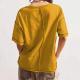 Chic Short-sleeve T-shirt With Visible Stitching Patchwork Design