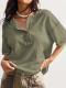 Chic Short-sleeve T-shirt With Visible Stitching Patchwork Design