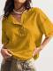 Chic Short-sleeve T-shirt With Visible Stitching Patchwork Design