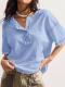 Chic Short-sleeve T-shirt With Visible Stitching Patchwork Design