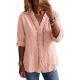 Womens Casual Loose-fit Long-sleeve Ruffled Blouse