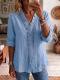 Womens Casual Loose-fit Long-sleeve Ruffled Blouse