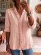 Womens Casual Loose-fit Long-sleeve Ruffled Blouse