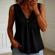 Casual And Elegant V-neck Button-up Sleeveless Vest Shirt