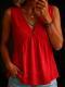 Casual And Elegant V-neck Button-up Sleeveless Vest Shirt