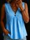 Casual And Elegant V-neck Button-up Sleeveless Vest Shirt