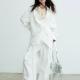 Lace-Panel Pure And Alluring White Loose-Fitting Long-Sleeve White Shirt