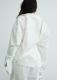 Lace-Panel Pure And Alluring White Loose-Fitting Long-Sleeve White Shirt