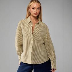 Womens Elegant Casual Striped Loose-Fit Shirt With Ties