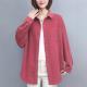 Womens Stylish Loose-fit Corduroy Long-sleeve Shirt
