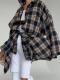 Retro-style Versatile Plaid Long-sleeve Pocket Womens Blouse