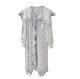 Long Lace Shirt With Sequins Featuring A Wavy All Around Edging Design