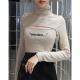 Letter-print Slim-fit Bottoming Shirt