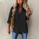 Womens Versatile Long-sleeved Plus-size Shirt With Pockets Suitable For All Seasons