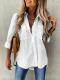 Womens Versatile Long-sleeved Plus-size Shirt With Pockets Suitable For All Seasons