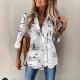 Womens Versatile Long-sleeved Plus-size Shirt With Pockets Suitable For All Seasons