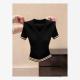 V-neck Short-sleeved Solid-color Knit Sweater