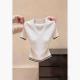 V-neck Short-sleeved Solid-color Knit Sweater