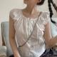 Lace-trimmed Single-breasted Blouse