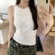 Three-dimensional Bowknot I-shaped Outerwear Slim-fit Cropped Vest