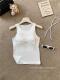 Three-dimensional Bowknot I-shaped Outerwear Slim-fit Cropped Vest