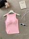 Three-dimensional Bowknot I-shaped Outerwear Slim-fit Cropped Vest