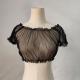 Womens Sheer Sweet Puff-sleeve Off-shoulder Base Top