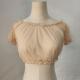 Womens Sheer Sweet Puff-sleeve Off-shoulder Base Top