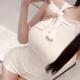Ribbon-trimmed Mock-neck Slimming Sleeveless Tank Top