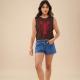Womens Knitted Pullover With A Round Neckline And Jacquard Vest