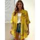 Printed Loose-Fit Womens Long-Sleeve Shirt Cuffed Sleeves Casual Style