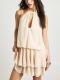 Elegant Backless Chiffon Mini Dress With A Flounced Hem For Summer