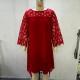 Lace-panelled Three-quarter-sleeve Chiffon Dress With An Asymmetrical Hem In Stock