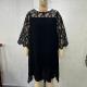 Lace-panelled Three-quarter-sleeve Chiffon Dress With An Asymmetrical Hem In Stock