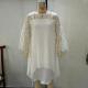 Lace-panelled Three-quarter-sleeve Chiffon Dress With An Asymmetrical Hem In Stock