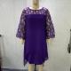 Lace-panelled Three-quarter-sleeve Chiffon Dress With An Asymmetrical Hem In Stock