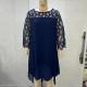 Lace-panelled Three-quarter-sleeve Chiffon Dress With An Asymmetrical Hem In Stock