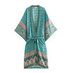 Womens Rayon Belt And Kimono-style Coat