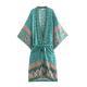 Womens Rayon Belt And Kimono-style Coat