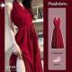A-line Mature-style Waist-cinching Tied Figure-hugging Midi Dress
